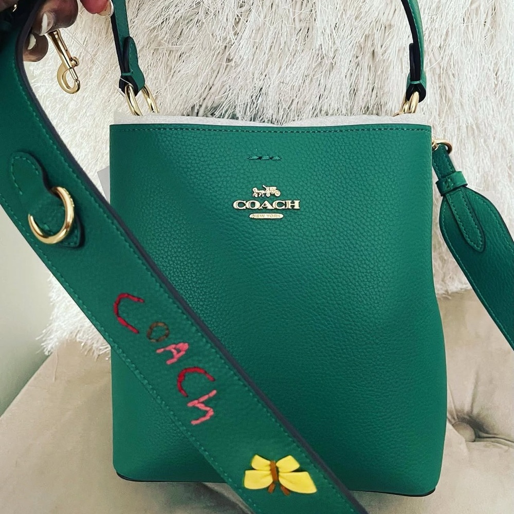 Coach SM Town Bucket Bag with Diary embroidery and Gold Hardware